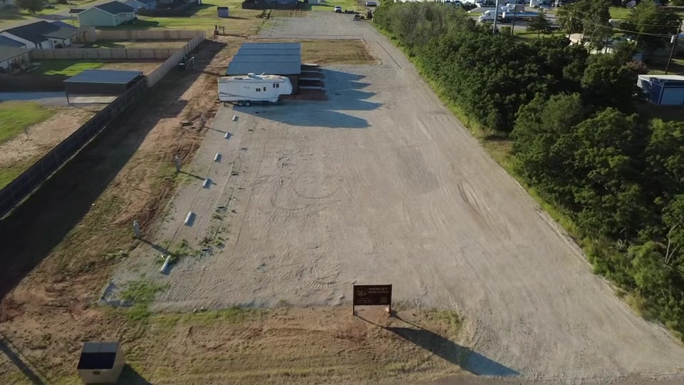 Overhead view of Hawley Horizons RV Park near Hawley, Texas